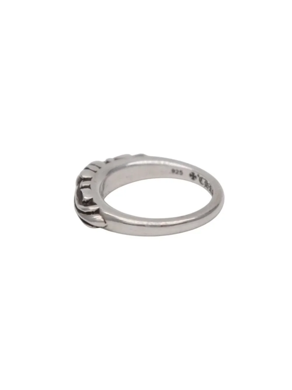 Chrome Hearts Baby Classic Floral Black Sling Ring 925 Sterling Silver